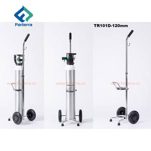 Oksijen gaz tüpü için yüksek kaliteli taşınabilir alüminyum silindir arabası çelik tıbbi oksijen silindiri arabası - Product Image 3