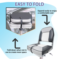 Siège de pêche pliable du fabricant, en cuir PU imperméable, pour bateau marin, yacht et navire