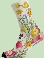 Chaussettes de sport pour femmes, printemps, ODM, fibre de bambou, antibactériennes, anti-odeurs, imprimées numériquement en 3D, motif floral Van Gogh
