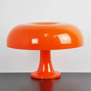 Lampu meja jamur Led desainer Italia, lampu dekorasi jamur suasana meja oranye