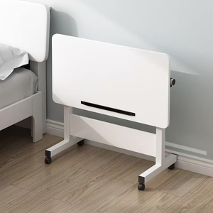 TALONGJ Factory-Direct Wooden Folding Mobile Computer <b>Desk</b> Height-Adjustable Floor Stand <b>Rotating</b> Laptop Bedside Home Use - Product Image 4