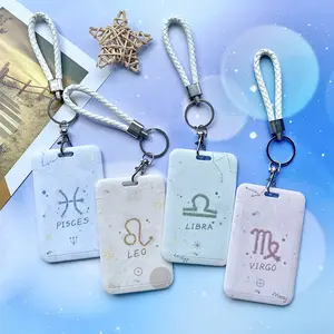 2022 Twelve signs of the zodiac student bus campus card protector keychain ID card holder