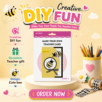 Kit de bricolage pour créer vos propres cartes de remerciement pour les enseignants, kit de fabrication de cartes de vœux faites à la main avec un motif abeille, ensemble de fabrication de cartes pour enfants, jouet d'art et d'artisanat