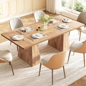Tavolo da Pranzo <span class=keywords><strong>in</strong></span> <span class=keywords><strong>Legno</strong></span> Rettangolare di Lusso Stile Moderno con <span class=keywords><strong>Gambe</strong></span> Robuste Personalizzabile - Product Image 3