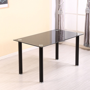 Ensembles <span class=keywords><strong>de</strong></span> table à manger bon marché d'usine Table à manger en verre 7 pièces avec structure en métal <span class=keywords><strong>6</strong></span> chaises en PVC souple couleur classique <span class=keywords><strong>noir</strong></span> <span class=keywords><strong>et</strong></span> <span class=keywords><strong>blanc</strong></span> - Product Image 2