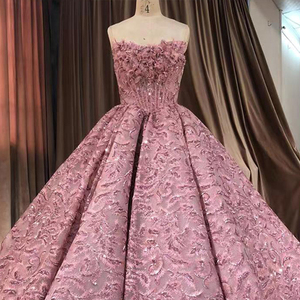 ชุดราตรีออกงานปาร์ตี้แต่งขนนกสีชมพูสวยหรู แบบเปิดไหล่ รุ่น Jancember 7757-1 - Product Image 1
