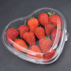 Boîte d'emballage de fruits et de cerises en forme de cœur en plastique PET blister jetable en forme de cœur - Product Image 1