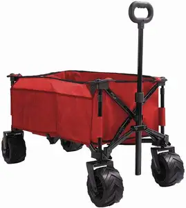 Pieghevole Pieghevole per Esterni All Terrain Utility Wagon Spiaggia Carrello della spesa con Manico Regolabile