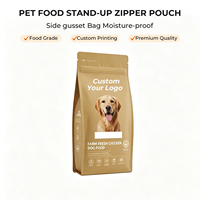 Sachet refermable imprimé sur mesure à 8 soudures pour emballage d'aliments pour chats et chiens, pochette en plastique anti-humidité pour aliments pour animaux de compagnie, sachet souple à fond stable