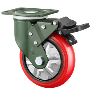 YTOP <span class=keywords><strong>6</strong></span> "roue en polyuréthane matériel en gros Double roulement à billes PP jante PU roues pivotantes industrielles robustes - Product Image 3