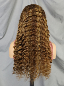 Perruques en cheveux humains à 200 % de densité, 10-30 pouces # Perruques Lace Front Deep Wave couleur 99J, Perruque Lace Frontale Transparente 13x4 Cheveux Raides - Product Image 2