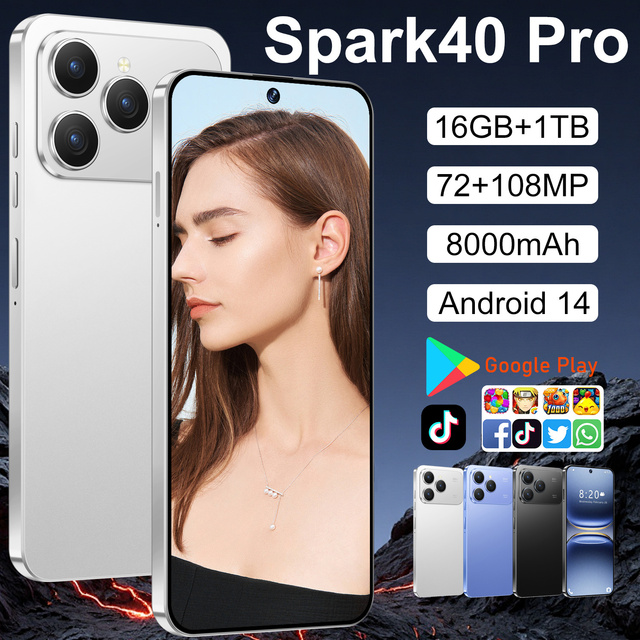 2026 Spark40 Pro 5G Jio Phone Unlocked 2 Sim Cards Big Memory New Mobile Phone with google Play