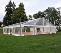 Tente de réception de mariage transparente en PVC de luxe pour 400 personnes à louer pour événements