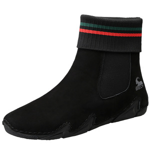 Scarpe <span class=keywords><strong>Invernali</strong></span> da <span class=keywords><strong>Donna</strong></span> Nere Stile Calzino, Foderate in Pile, Spesse, Basse, alla Moda, Stile Britannico, Antiscivolo, Durevoli, Calde, <span class=keywords><strong>Stivali</strong></span> da Neve - Product Image 5