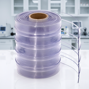 <span class=keywords><strong>Rideau</strong></span> à lanières transparent bleu-vert de haute qualité avec matériau DOP DOTP, non gras, non jaunissant, pour atelier de production - Product Image 1