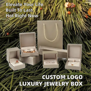<b>Champagne</b> Gray Jewelry <b>Box</b> Set with <b>Gift</b> Bag, Luxury Ring Necklace Bracelet Storage <b>Box</b> Premium Jewelry Packaging <b>Box</b> - Product Image 2