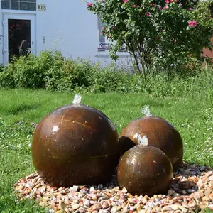 น้ำพุเหล็ก Corten กลางแจ้ง,น้ำพุน้ำอุปกรณ์ตกแต่งสวนน้ำตกฟองตานาการ์เด้น - Product Image 1