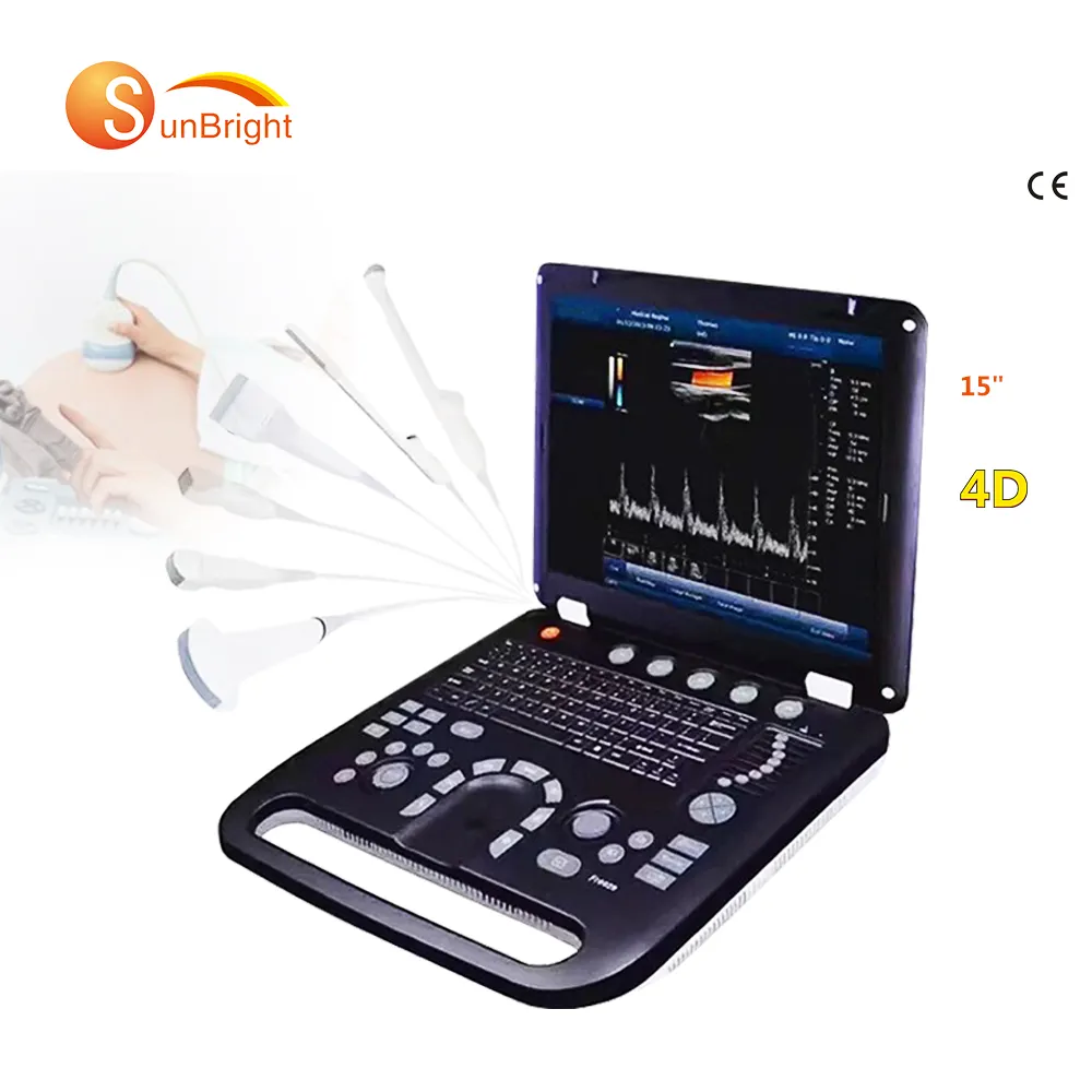 Appareil à ultrasons 3D 4D, équipement de niveau clinique, ordinateur portable à écran couleur de 15 pouces, mode grossesse naturelle