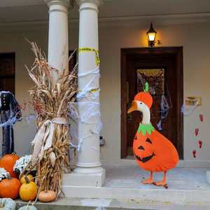 Déguisement de citrouille mignon pour oies en ciment, tenue d'extérieur pour décoration d'Halloween - Product Image 3