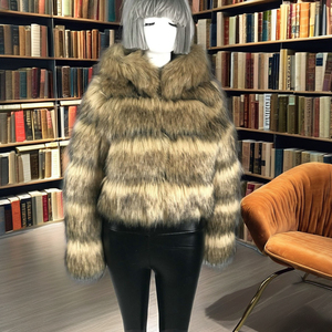 Mantel wanita, Vintage bulu palsu wanita kain untuk mantel <span class=keywords><strong>musim</strong></span> <span class=keywords><strong>dingin</strong></span> panjang lembut hangat pendek - Product Image 1