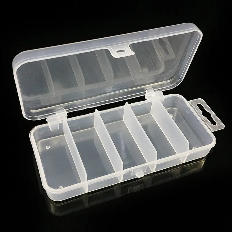 Señuelos de almacenamiento para aparejos de pesca, caja dura transparente, 13,3x6,2x2,5 cm, gran oferta