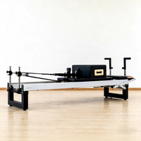 Machine de Pilates Reformer en aluminium de qualité studio, à rail de précision semi-surélevé, pour la remise en forme, vente en gros, CNC