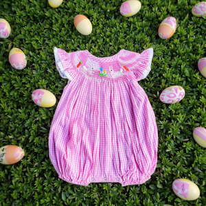 Macacão Infantil YIHUI Estilo Fofo de Verão Atacado, Bordado em Algodão Xadrez, Respirável e Confortável - Product Image 5