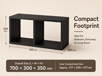 Armoire de rangement moderne en acier au carbone à 2 compartiments avec étagères ouvertes, organisateur compact et peu encombrant pour salon et chambre à coucher