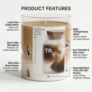 Luxury Layered Drink Scented Soy Wax <b>Candle</b> Iced Matcha Latte For Modern Cafe Decor Wholesale Private Label Premium <b>Set</b> - Product Image 3