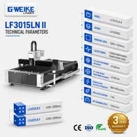 Mesin Pemotong Laser Fiber LF3015 3000W Tipe Gantry Cypcut Hiwin AI Smart Nesting Produktivitas Tinggi Berpendingin Air untuk Logam