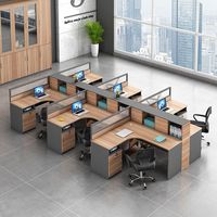 Bureau d'ordinateur de style moderne en forme de L, panneau en bois, cloison modulaire de bureau, bureau de séparation pour le personnel, poste de travail des employés