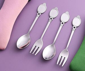 DFA0336 Cuchara y Tenedor de Acero Inoxidable Estilo Europeo con Diseño Creativo de Cuentas, Cuchara para Café, Tenedor para Postre, Cuchara para Comida, para el Hogar y Restaurantes - Product Image 6