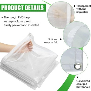 Bâche en PVC vinyle transparente résistante, imperméable et anti-UV <span class=keywords><strong>pour</strong></span> terrasse - Product Image 6