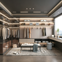 Système de penderie au sol en bois minimaliste italien, écologique, durable, grande capacité, cadre de luxe, armoire ouverte modulaire personnalisable