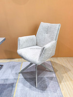 Ensemble de fauteuils d'appoint pivotants de luxe modernes, 2 pièces, en tissu velours, base en métal, pour la maison, le bureau, la cuisine, la salle à manger, le bar, le parc