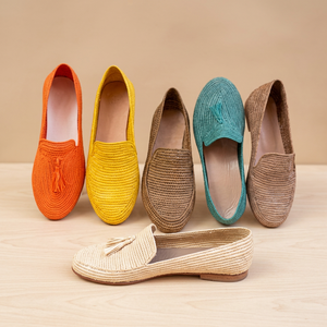 Handmade Straw Flat Loafers With Tassel Round Toe Breathable <b>Summer</b> Women <b>Slippers</b> Solid Color Fashion Casual Shoes - Product Image 3