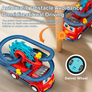 Juguete de Tren Eléctrico de Alta Calidad en Oferta, con Música y Luces para Niños, Juego de Toboganes de Plástico Resistente, Pato y Camión de Bomberos - Product Image 4