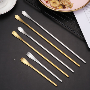 Cuchara de Acero Inoxidable 304 Estilo Ins con Mango Largo y Corto, Agitador Creativo para Café, Cucharas para Helado, Postre y Batidos para Bebidas Frías - Product Image 3