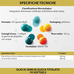 Semillas de Calabaza de Alta Calidad: Omega 6 y 9, Apoyo Avanzado para Regular la Salud de la Próstata y Aliviar la Falta de Energía, en Cápsulas Blandas - Product Image 3