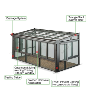 Causeuse en verre, pièce <span class=keywords><strong>de</strong></span> soleil avec porte pliable, revêtement <span class=keywords><strong>de</strong></span> balcon en Arc - Product Image 6