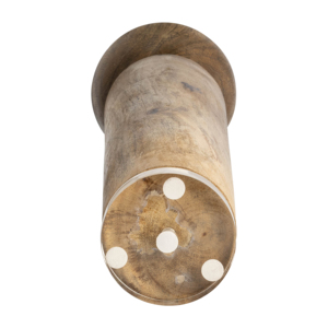 Portacandele cilindrico alto in legno e metallo, decorativo, per la casa, la sala da pranzo, il caminetto. - Product Image 5