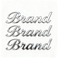 Badge électro-plaqué argent métallique, autocollant 3D, logo de marque en chrome doré, étiquette en nickel électroformé, acrylique fin, anti-contrefaçon