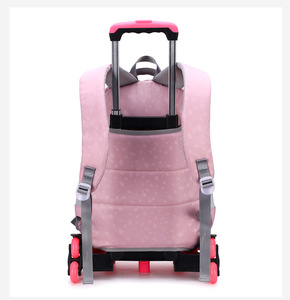 NEW Design New Fashion Removable Children Pink School Bags Waterproof for Girls Boys Trolley <b>Backpack</b> Kids Bag on <b>Wheels</b> Bookbag - Product Image 4