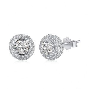 Dylam Trendy S925 <b>Silver</b> Circle Shape Pave Diamond Women Jewelry Accessories Eternity AAAAA Cubic Zirconia <b>Stud</b> <b>Earrings</b> - Product Image 1