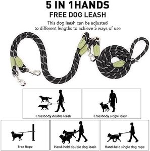 Laisse Réfléchissante Mains Libres pour Chien, Réglable, pour Petits et Grands Chiens - Product Image 5