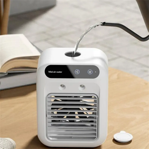 Mini Aire Acondicionado Portátil, <span class=keywords><strong>Enfriador</strong></span> de Aire, 1800 mAh, Recargable por <span class=keywords><strong>USB</strong></span>, Ventilador de Niebla para Hogar y Oficina, Ventilador de Enfriamiento por Agua con Tanque de Agua de 500 ml - Product Image 4