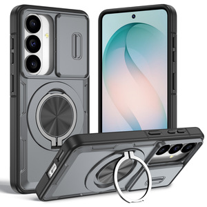 Coque pour <span class=keywords><strong>Samsung</strong></span> S26 avec protection coulissante pour appareil photo, robuste, <span class=keywords><strong>360</strong></span>° °   Étui de téléphone avec béquille rotative pour <span class=keywords><strong>Samsung</strong></span> Galaxy S26 S25 Ultra Plus - Product Image 1