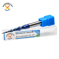 Fraise à queue conique en carbure de tungstène de haute précision avec revêtement Nano Bleu, queue de 6 mm, pour gravure sur bois, support OEM/ODM