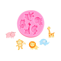 Moules en silicone en forme d'animaux mignons (lions, girafes, singes, éléphants) – Idéaux pour les créations en chocolat, résine et plâtre
