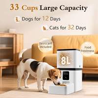 Distributeur automatique de nourriture pour animaux de compagnie avec caméra HD 1080P, WiFi 5G, contrôle par application, programmable, pour chiens, capacité de 33 tasses